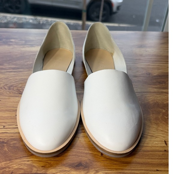 COS Women's White Leather Moccasins Flats Sz 9.5 - Picture 2 of 12